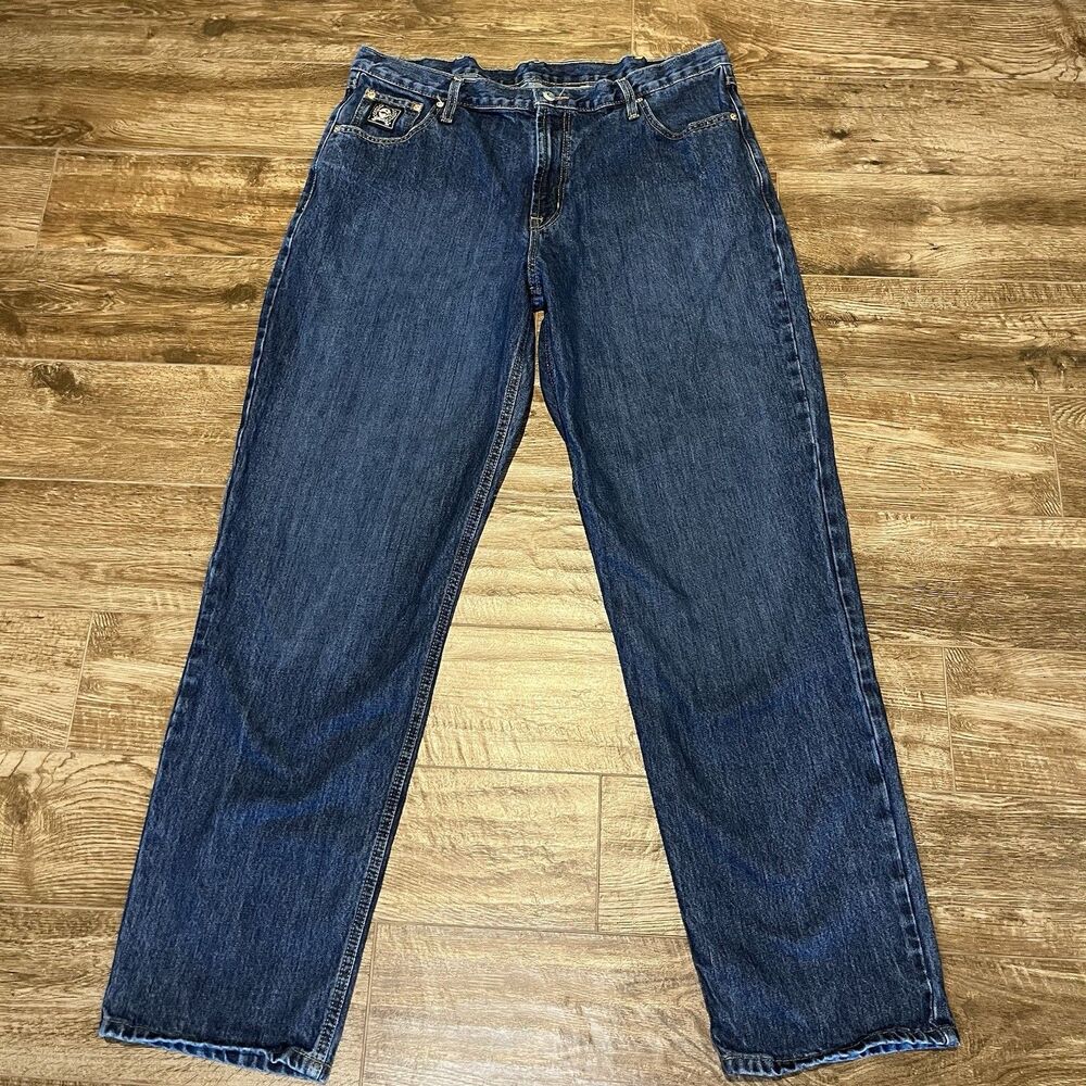 Cinch Jeans Men 38x34 Dark Stonewash Black Label Cowboy Loose Fit Western